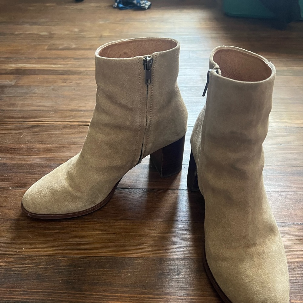 Madewell Tan Suede Heeled Boots